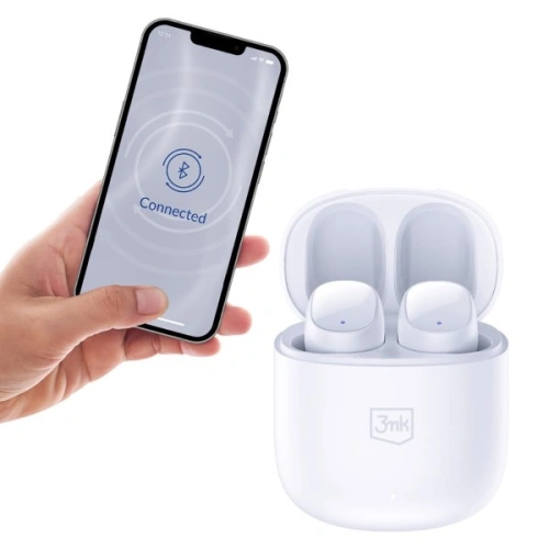 Słuchawki dokanałowe bezprzewodowe 3MK FlowBuds Bluetooth 5.3 białe