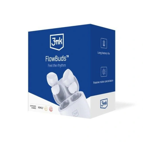 Słuchawki dokanałowe bezprzewodowe 3MK FlowBuds Bluetooth 5.3 białe