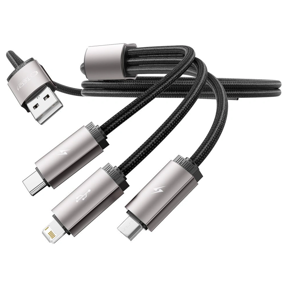 Hurtownia GSM - Kabel 3w1 Tech-Protect Ultraboost USB-A / microUSB, USB-C, Lightning 3.5A 1m Grau - THP2736 - {ean13} - Hurt