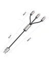 Wholesale Tech-Protect Ultraboost 3in1 cable USB-A / microUSB, USB-C, Lightning 3.5A 1m Grey - THP2736 - {ean13} - Hurt