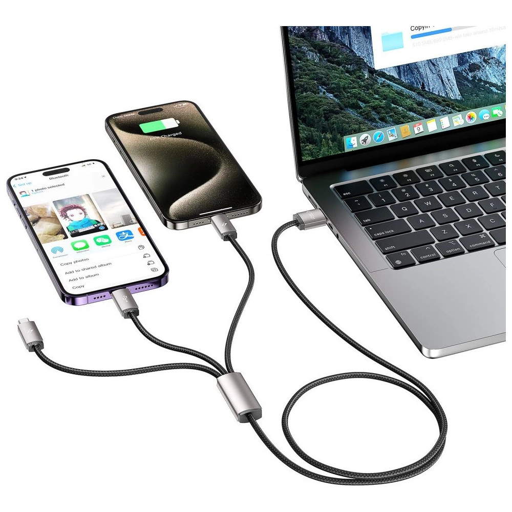 Hurtownia GSM - Kabel 3w1 Tech-Protect Ultraboost USB-A / microUSB, USB-C, Lightning 3.5A 1m Grau - THP2736 - {ean13} - Hurt