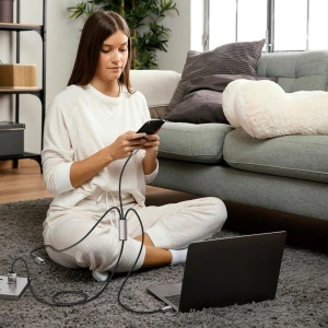 Hurtownia GSM - Kábel 3w1 Tech-Protect Ultraboost USB-A / microUSB, USB-C, Lightning 3.5A 1m Szürke - THP2736 - {ean13} - Hurt