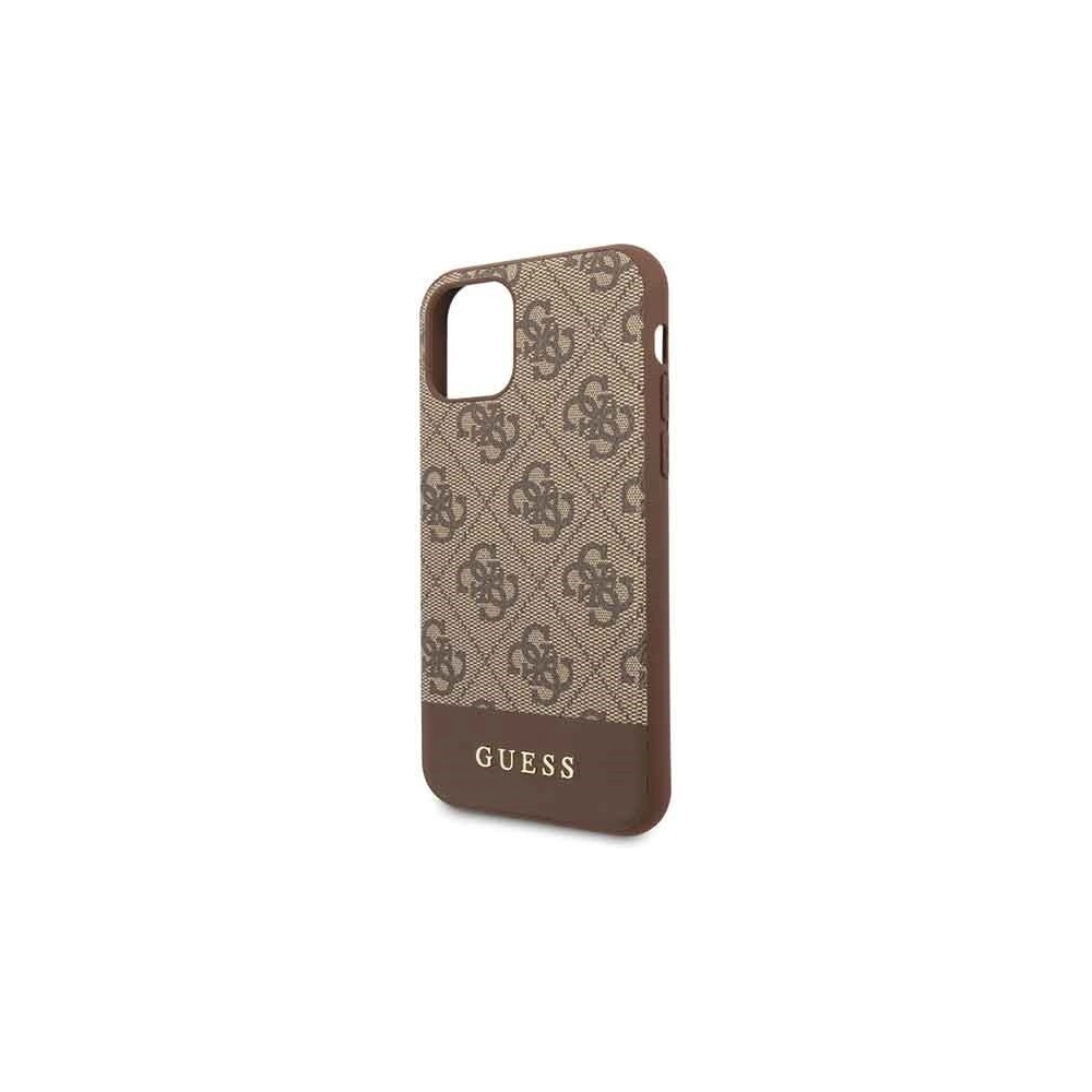Hurtownia GSM - Etui Guess GUHCN61G4GLBR Apple iPhone 11 brązowy/brown hard case 4G Stripe Collection - GUE201BR - {ean13} - Hurt