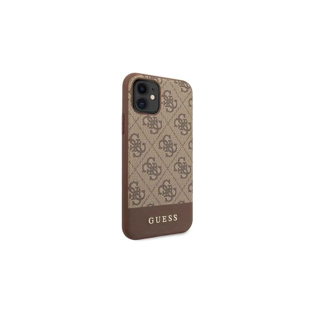 Wholesale Guess GUHCN61G4GLBR iPhone 11 brown hard case 4G Stripe Collection - GUE201BR - {ean13} - Hurt
