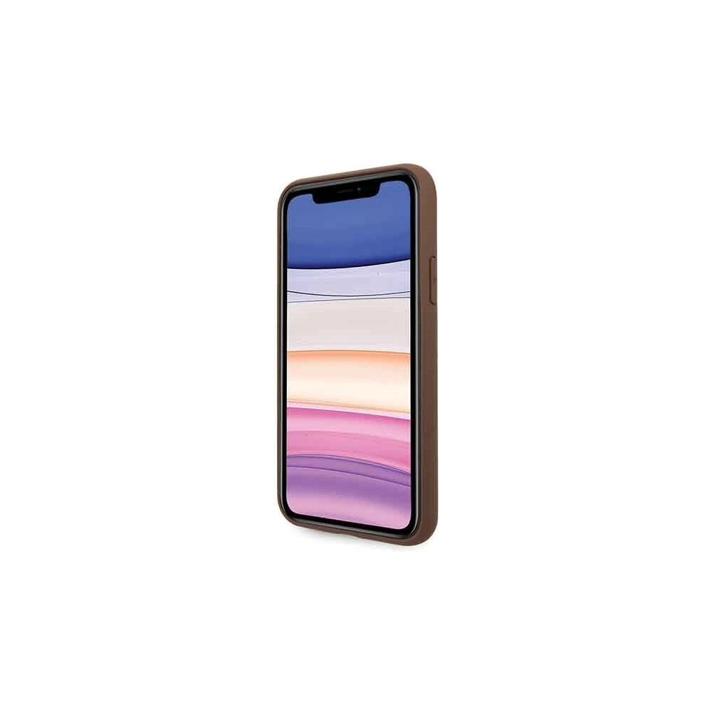 Hurtownia GSM - Etui Guess GUHCN61G4GLBR Apple iPhone 11 brązowy/brown hard case 4G Stripe Collection - GUE201BR - {ean13} - Hurt
