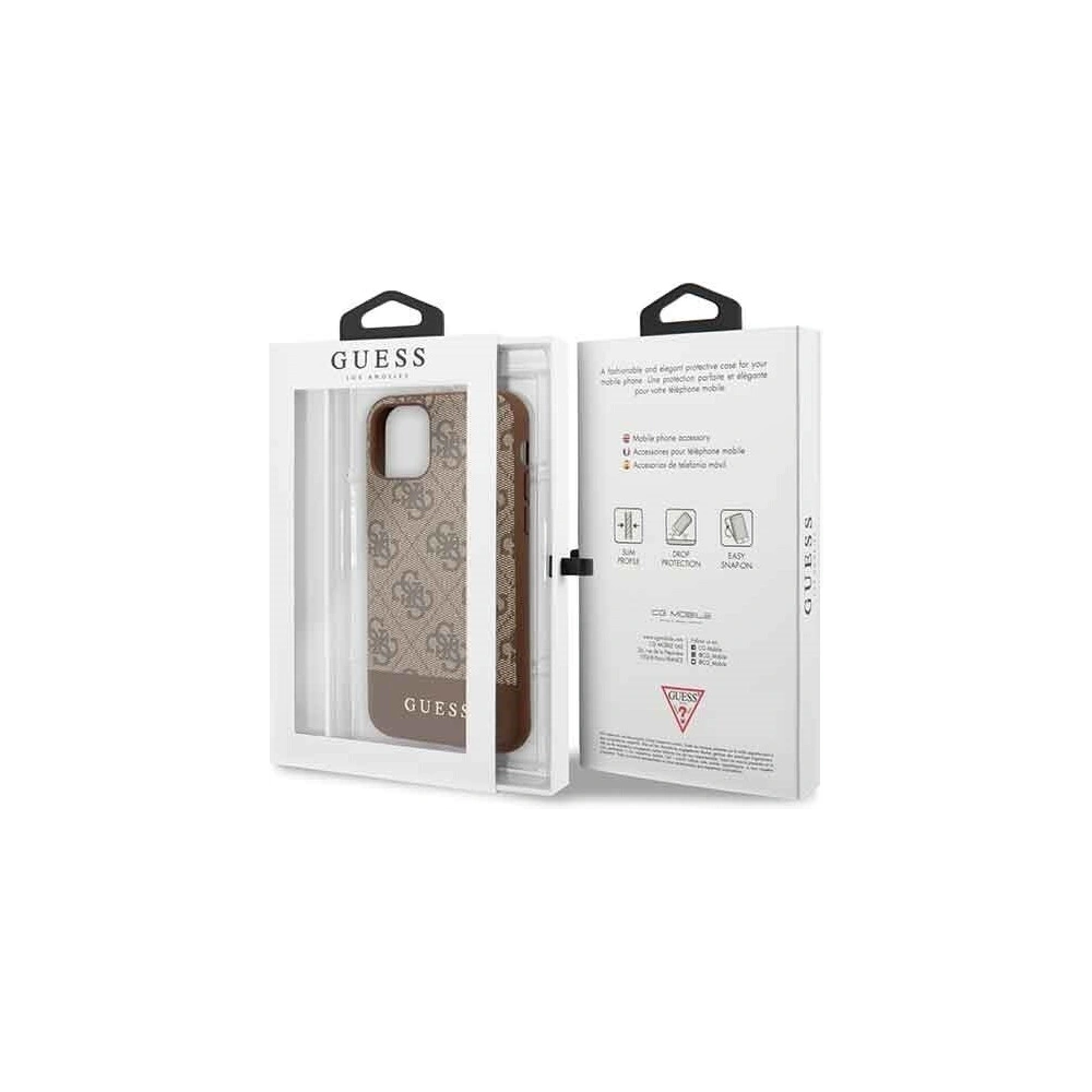 Hurtownia GSM - Etui Guess GUHCN61G4GLBR Apple iPhone 11 brązowy/brown hard case 4G Stripe Collection - GUE201BR - {ean13} - Hurt