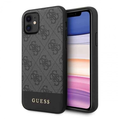 Guess Distributor - 3700740469774 - GUE202GRY - Guess GUHCN61G4GLGR iPhone 11 grey hard case 4G Stripe Collection - B2B homescreen