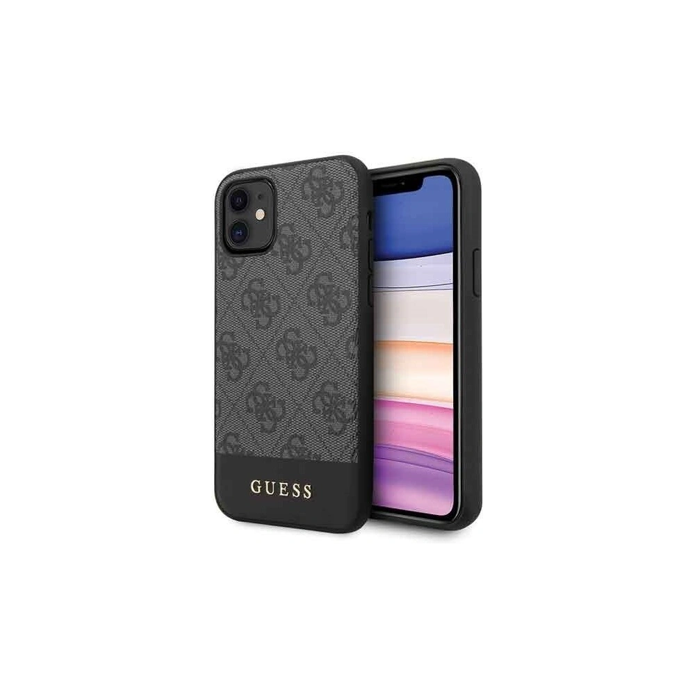Wholesale Guess GUHCN61G4GLGR iPhone 11 grey hard case 4G Stripe Collection - GUE202GRY - {ean13} - Hurt