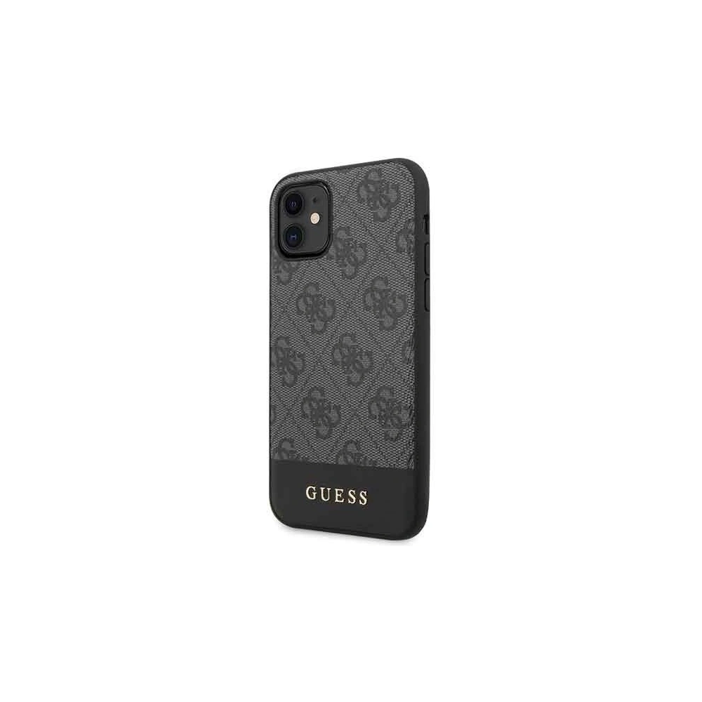 Hurtownia GSM - Etui Guess GUHCN61G4GLGR Apple iPhone 11 szary/grey hard case 4G Stripe Collection - GUE202GRY - {ean13} - Hurt