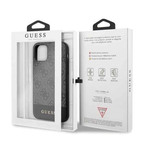 Etui Guess GUHCN61G4GLGR Apple iPhone 11 szary/grey hard case 4G Stripe Collection