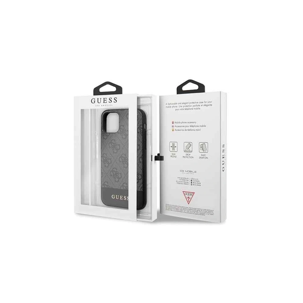 Hurtownia GSM - Etui Guess GUHCN61G4GLGR Apple iPhone 11 szary/grey hard case 4G Stripe Collection - GUE202GRY - {ean13} - Hurt