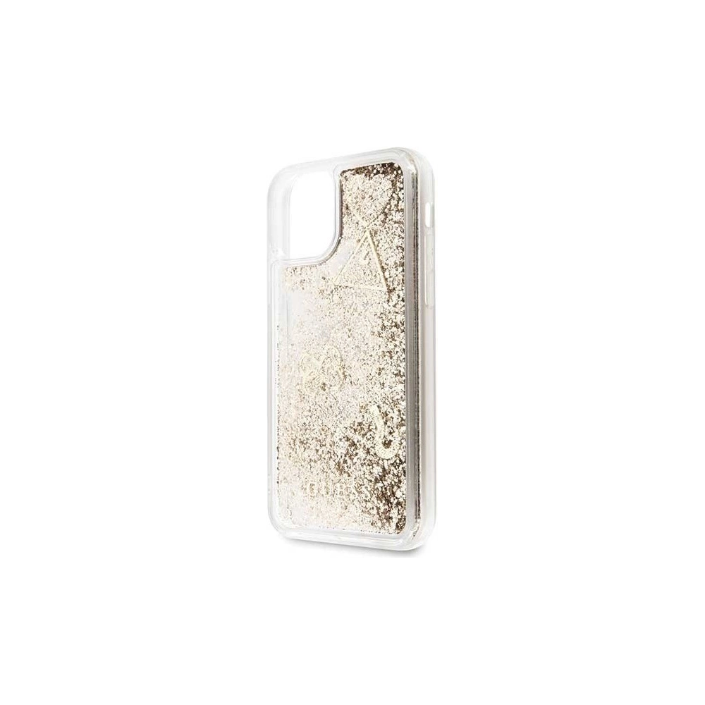 Wholesale Guess GUHCN61GLHFLGO iPhone 11 gold hard case Glitter Hearts - GUE203GLD - {ean13} - Hurt