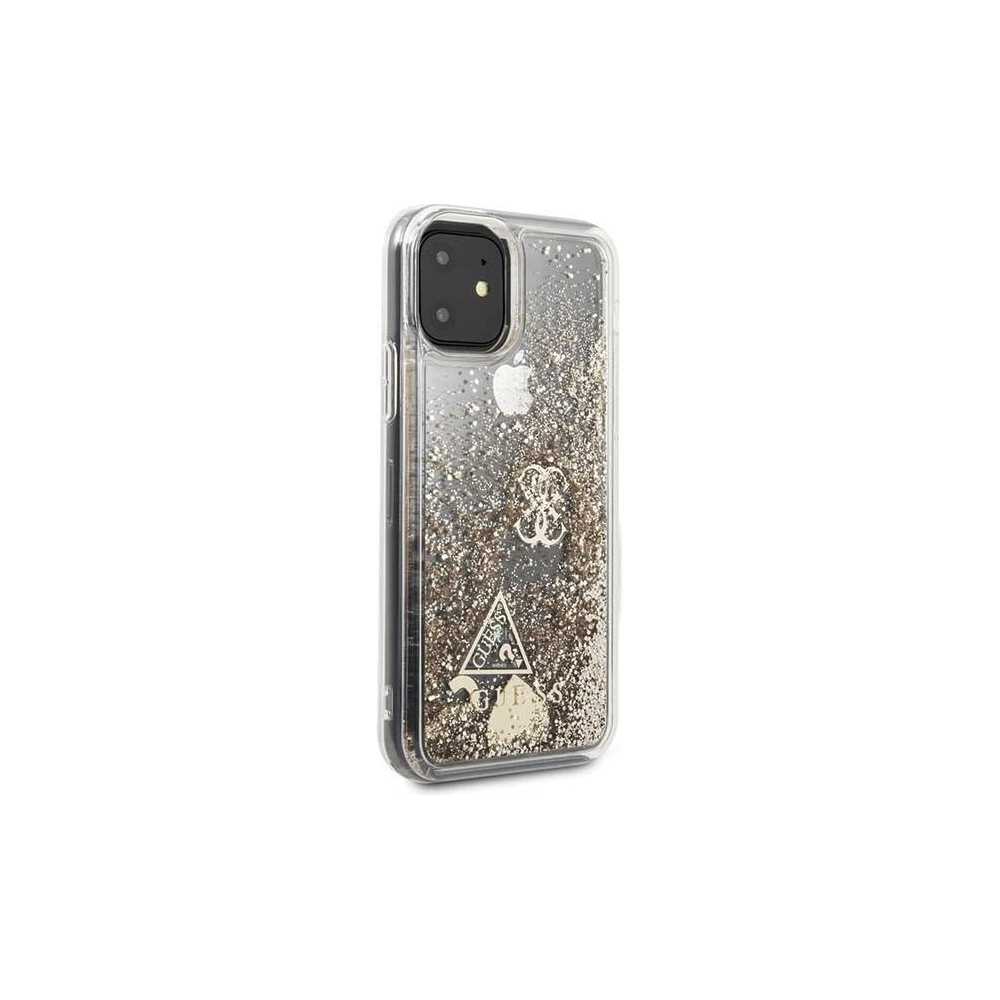 Wholesale Guess GUHCN61GLHFLGO iPhone 11 gold hard case Glitter Hearts - GUE203GLD - {ean13} - Hurt