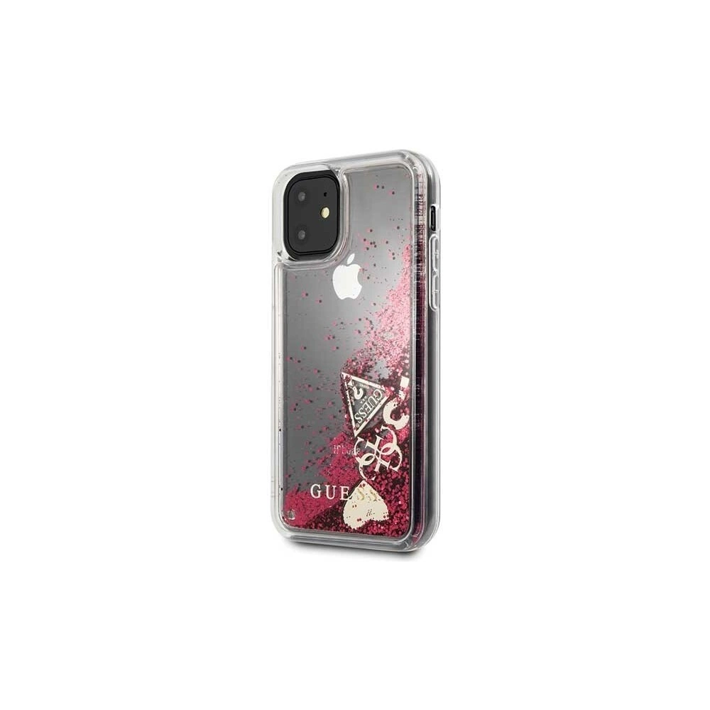 Hurtownia GSM - Etui Guess GUHCN61GLHFLRA Apple iPhone 11 raspberry hard case Glitter Hearts - GUE204HEA - {ean13} - Hurt