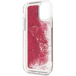 Etui Guess GUHCN61GLHFLRA Apple iPhone 11 raspberry hard case Glitter Hearts