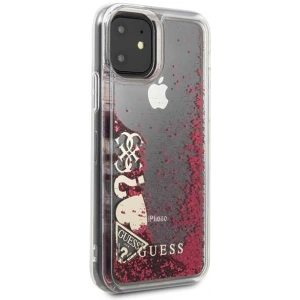 Etui Guess GUHCN61GLHFLRA Apple iPhone 11 raspberry hard case Glitter Hearts