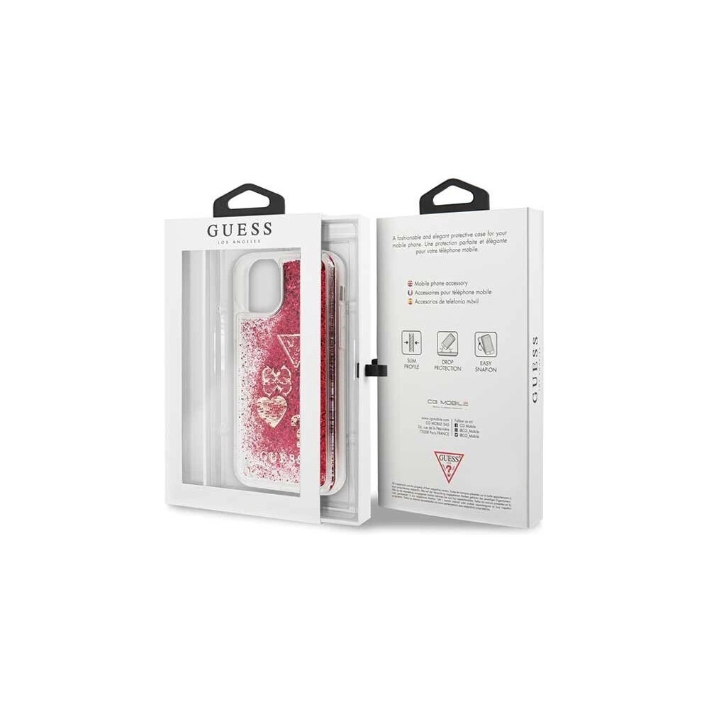 Hurtownia GSM - Etui Guess GUHCN61GLHFLRA Apple iPhone 11 raspberry hard case Glitter Hearts - GUE204HEA - {ean13} - Hurt