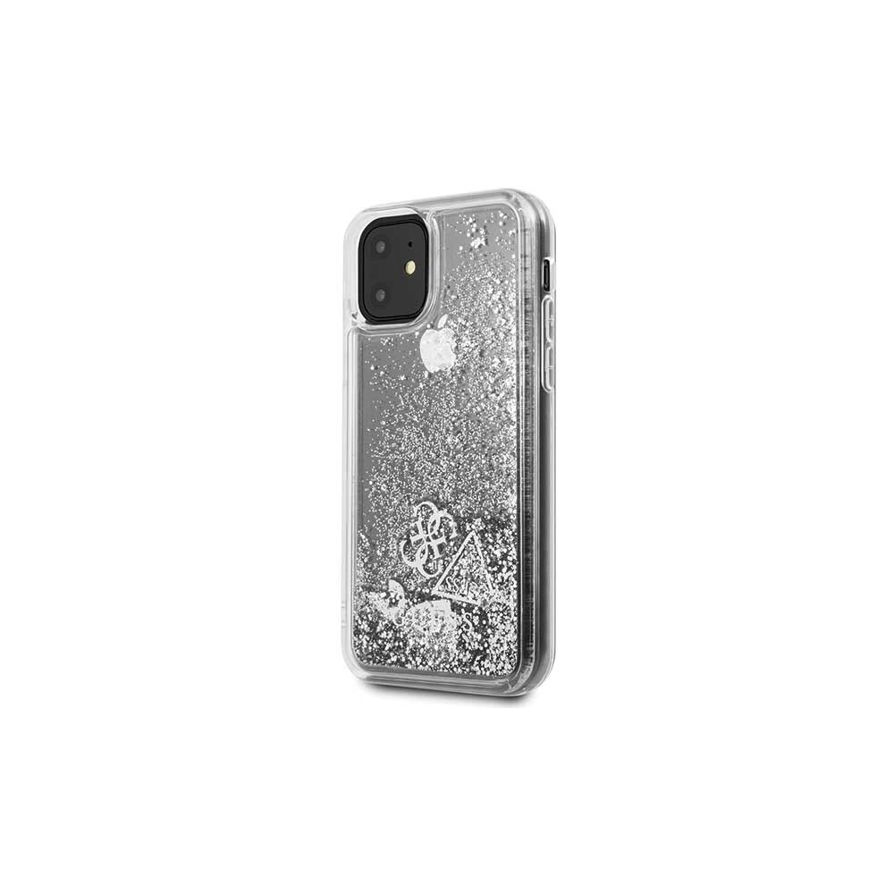 Hurtownia GSM - Etui Guess GUHCN61GLHFLSI Apple iPhone 11 srebrny/silver hard case Glitter Hearts - GUE205SLV - {ean13} - Hurt