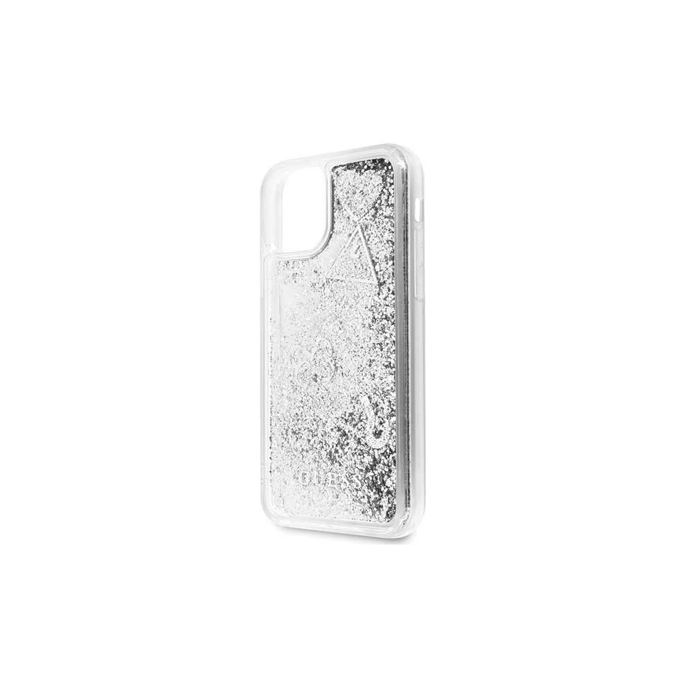 Wholesale Guess GUHCN61GLHFLSI iPhone 11 silver hard case Glitter Hearts - GUE205SLV - {ean13} - Hurt