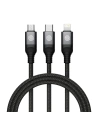 Kabel 3w1 Nillkin Swift Pro USB-A / microUSB 2A, USB-C 2A, Lightning 4.4A, 480Mbps, 1.5m Schwarz / Czarny