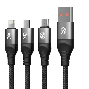Hurtownia GSM - Kábel 3w1 Nillkin Swift Pro USB-A / microUSB 2A, USB-C 2A, Lightning 4.4A, 480Mbps, 1.5m Fekete / Czarny - NLK1516 - {ean13} - Hurt