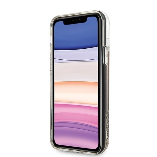 Etui Guess GUHCN61GLHREGO Apple iPhone 11 gold/złoty hard case Liquid Glitter Hearts