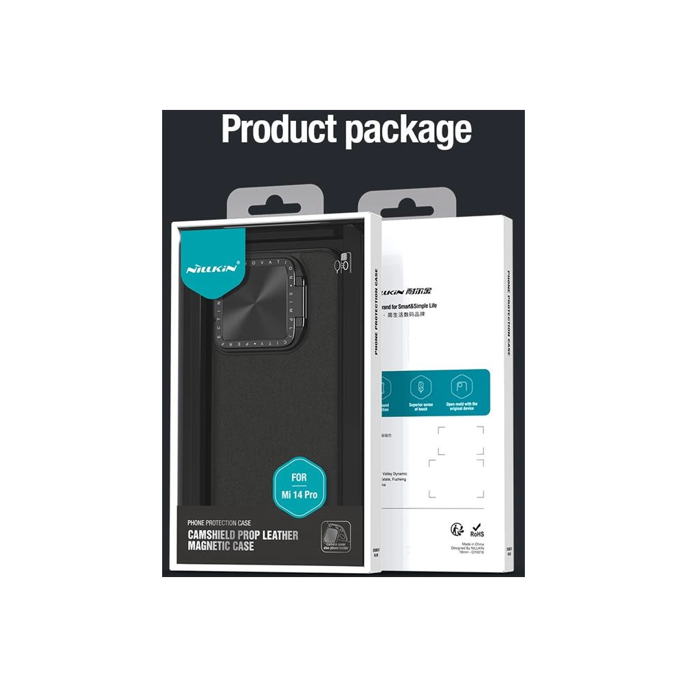 Hurtownia GSM - Etui Nillkin CamShield Prop Leather Magnetic Xiaomi 14 Pro Fekete / Fekete - NLK1524 - {ean13} - Hurt