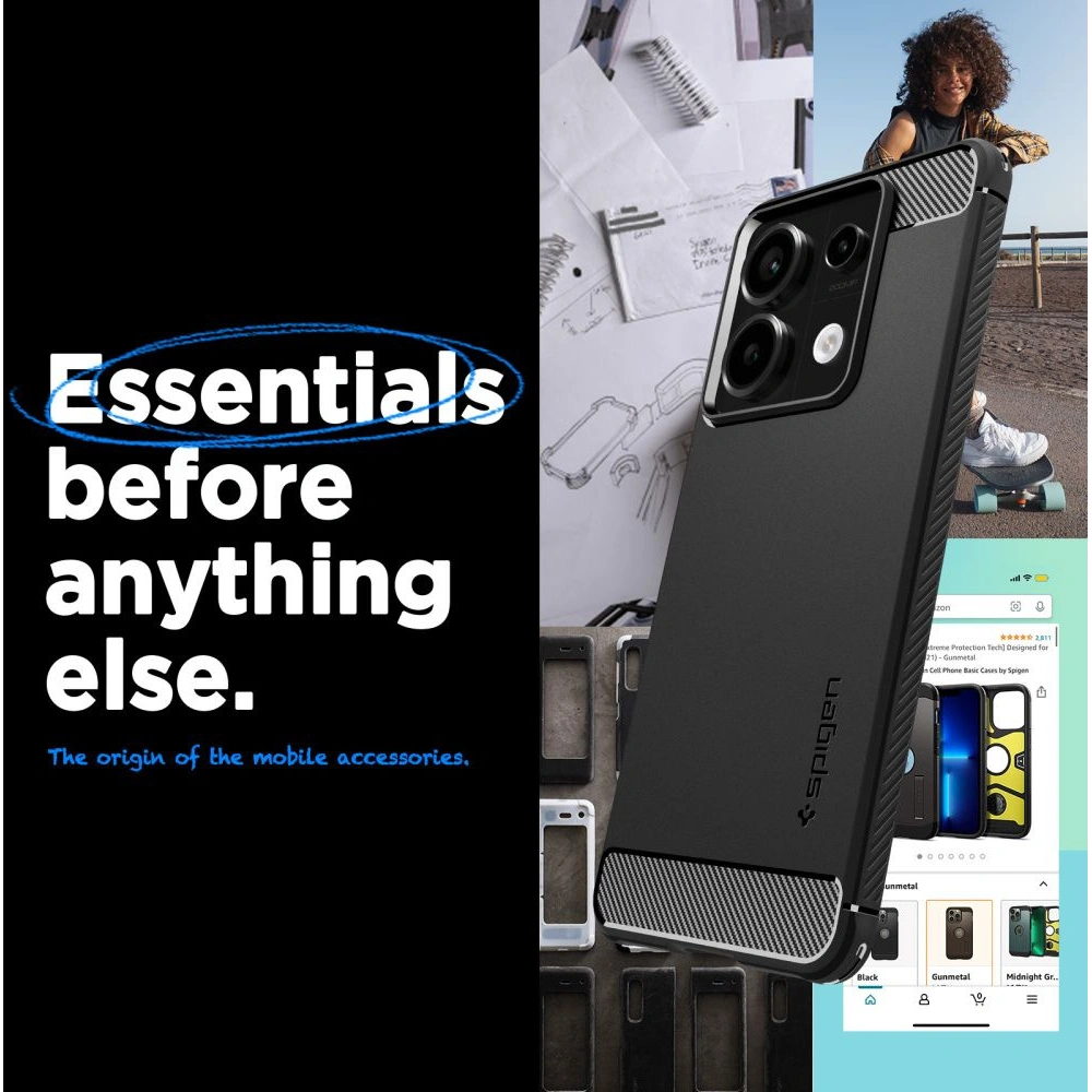 Hurtownia GSM - Etui Spigen Rugged Armor Xiaomi Redmi Note 13 Pro 5G / Poco X6 5G Matt Fekete - SPN3379 - {ean13} - Hurt