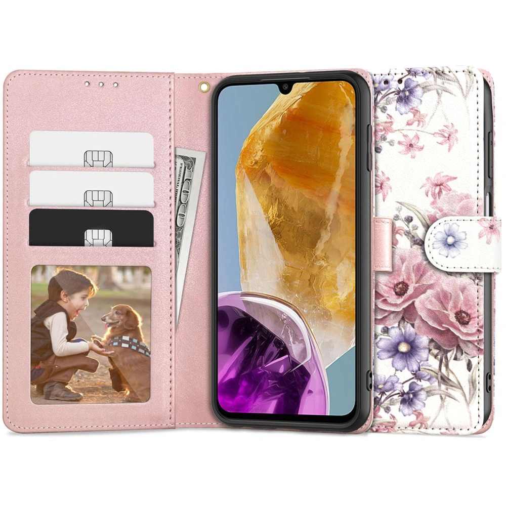 Hurtownia GSM - Etui Tech-Protect Wallet Samsung Galaxy M15 5G Kvetinový motiv - THP2739 - {ean13} - Hurt