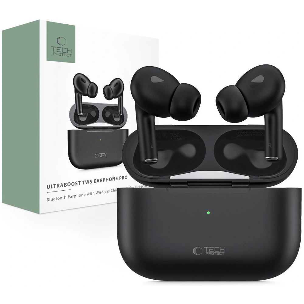 Hurtownia GSM - Kabellose In-Ear-Kopfhörer Tech-Protect Ultraboost TWS Earphone Pro Schwarz - THP2743 - {ean13} - Hurt