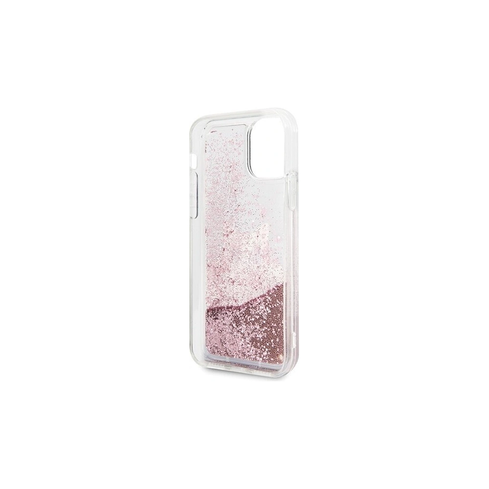 Wholesale Karl Lagerfeld KLHCN58PABGNU iPhone 11 Pro pink gold hard case PEEK A BOO Liquid Glitter - KLD126RS - {ean13} - Hurt