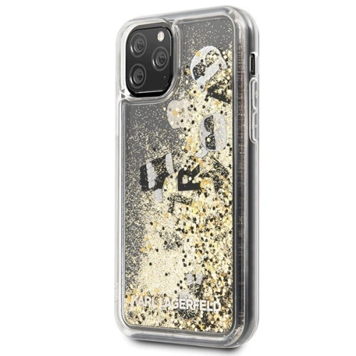 Karl Lagerfeld KLHCN58ROGO iPhone 11 Pro czarno-złoty/black & gold hard case Glitter