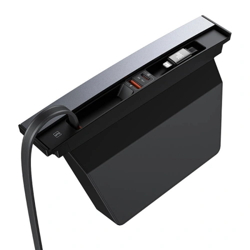 HUB Baseus T-Space z kablem USB-C, Lightning 45W do Tesli (czarny)