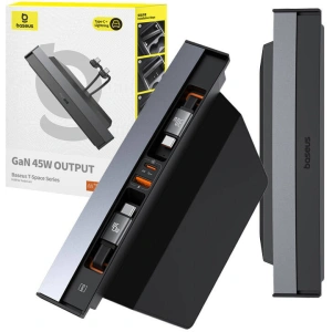 Hurtownia GSM - HUB Baseus T-Space USB-C kábellel, USB-C 45W Teslához (fekete) - BSU4866 - {ean13} - Hurt