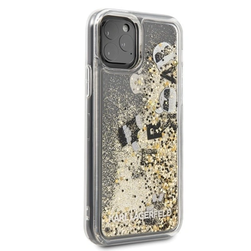 Karl Lagerfeld KLHCN58ROGO iPhone 11 Pro czarno-złoty/black & gold hard case Glitter