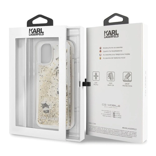 Karl Lagerfeld KLHCN58ROGO iPhone 11 Pro czarno-złoty/black & gold hard case Glitter