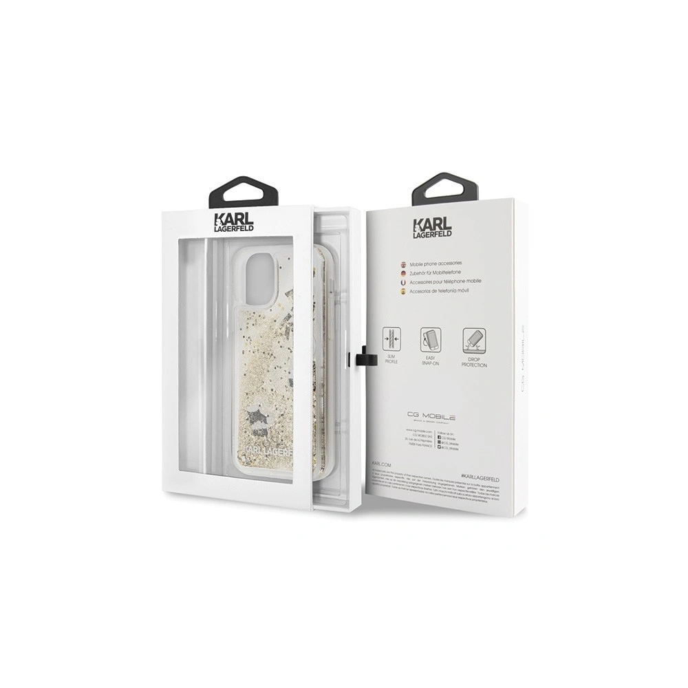 Wholesale Karl Lagerfeld KLHCN58ROGO iPhone 11 Pro black & gold hard case Glitter - KLD127BLKGLD - {ean13} - Hurt