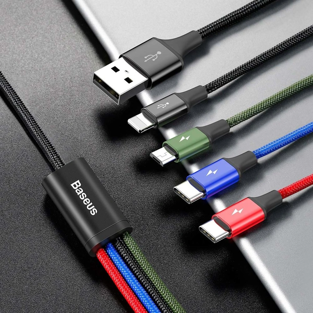 Hurtownia GSM - Powerbanka Baseus Bipow 30000mAh 15W + kabel 4w1 USB-A / microUSB, 2xUSB-C, Lightning 1.2m - BSU4867 - {ean13} - Hurt