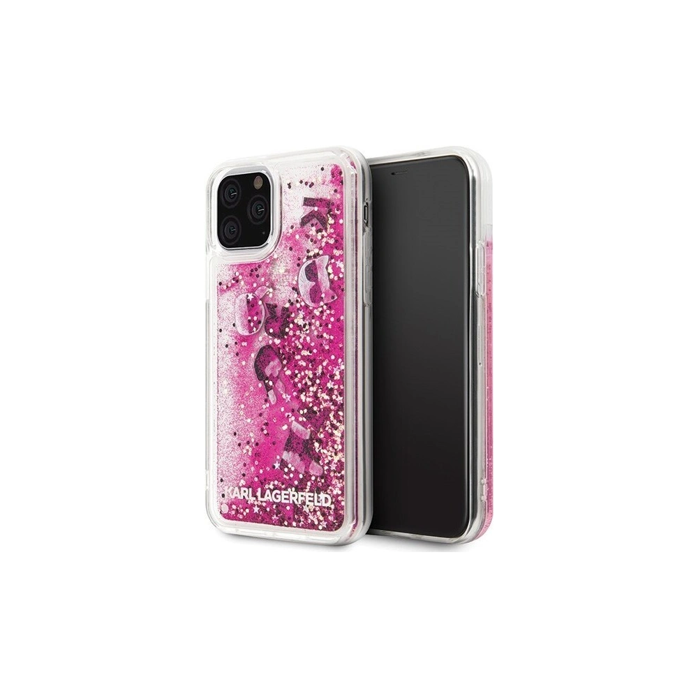 Wholesale Karl Lagerfeld KLHCN58ROPI iPhone 11 Pro rose gold hard case Glitter - KLD128PNK - {ean13} - Hurt