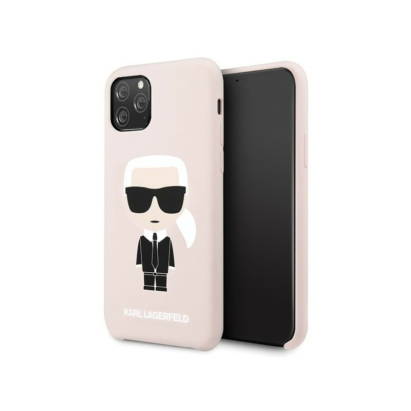 Karl Lagerfeld Distributor - 3700740461099 - KLD130PNK - Karl Lagerfeld KLHCN58SLFKPI iPhone 11 Pro hardcase light pink Silicone Iconic - B2B homescreen