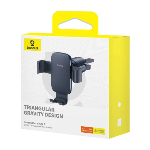 Uchwyt samochodowy grawitacyjny do kratki Baseus Metal Age 3 czarny