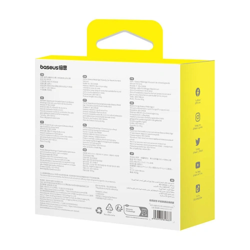 Uchwyt samochodowy grawitacyjny do kratki Baseus Metal Age 3 czarny