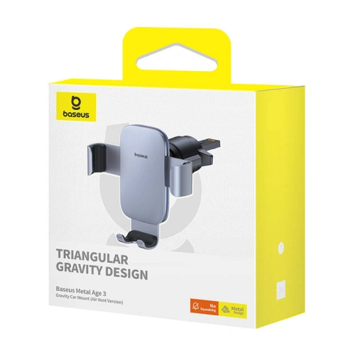Uchwyt samochodowy grawitacyjny do kratki Baseus Metal Age 3 szary