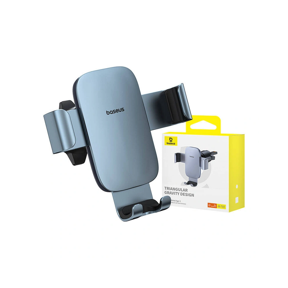 Hurtownia GSM - Uchwyt auto gravitațional pentru grilă Baseus Metal Age 3 gri - BSU4871 - {ean13} - Hurt
