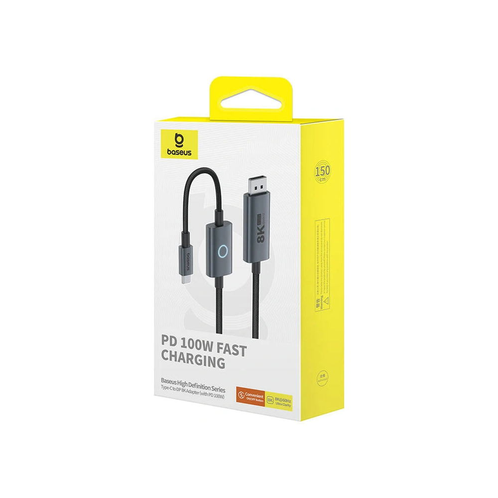 Hurtownia GSM - Adaptér Baseus BS-OH176 USB-C / DisplayPort 8K 60Hz 1.5m černý - BSU4872 - {ean13} - Hurt