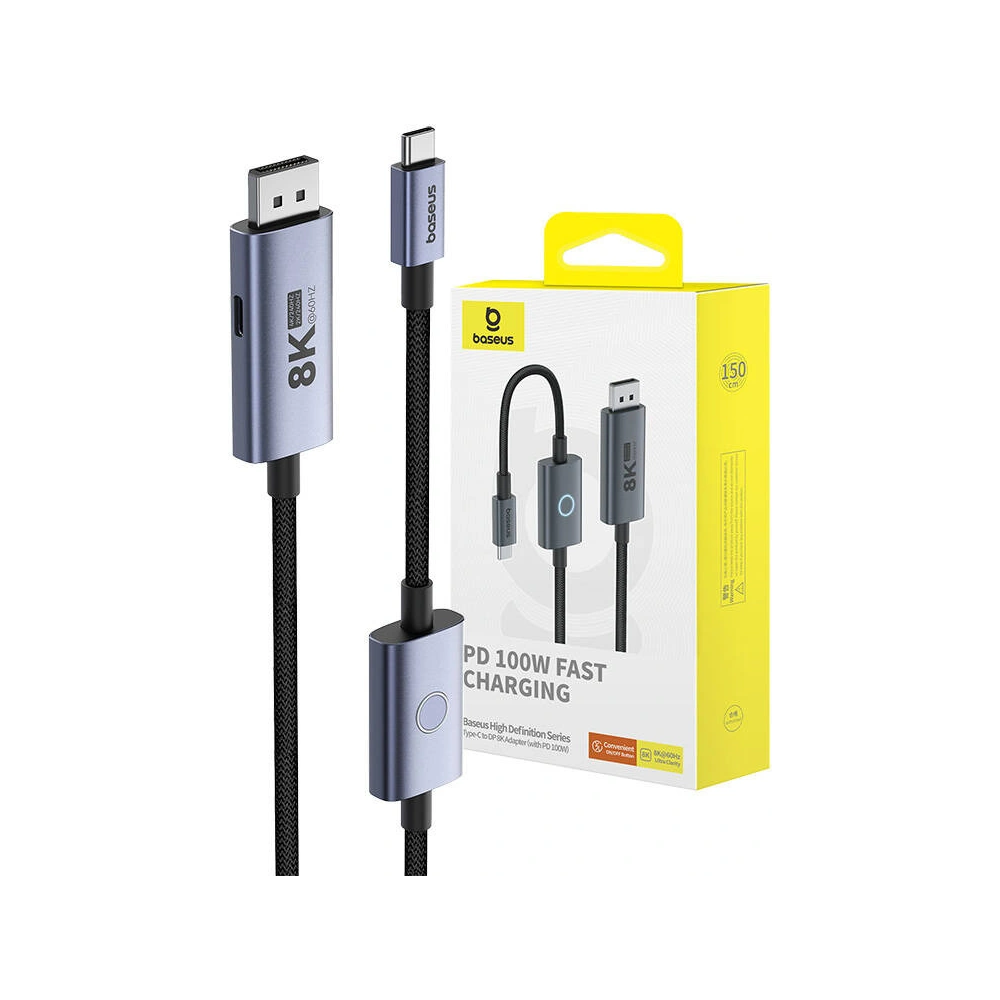 Hurtownia GSM - Adaptér Baseus BS-OH176 USB-C / DisplayPort 8K 60Hz 1.5m černý - BSU4872 - {ean13} - Hurt