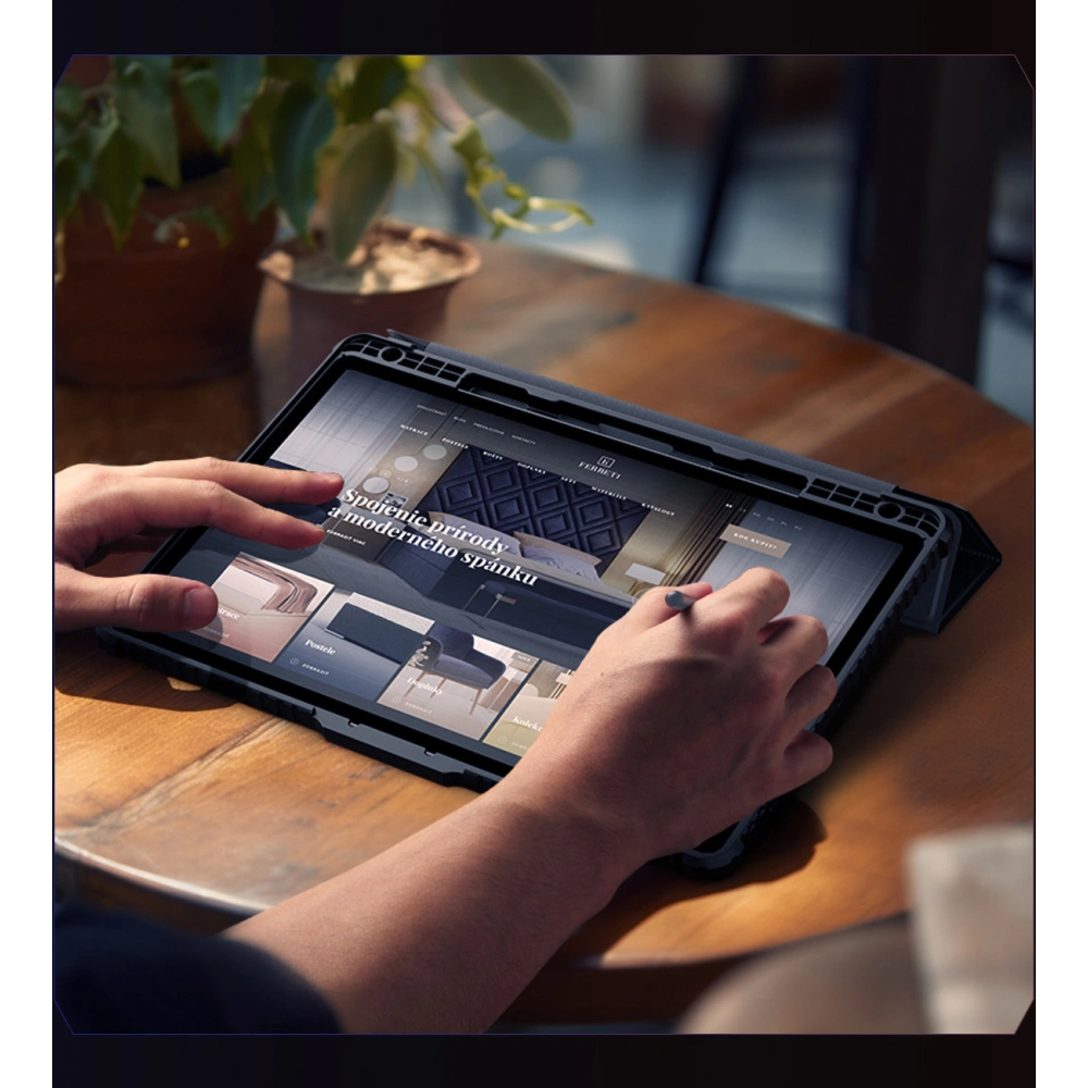 Hurtownia GSM - Etui Nillkin Bumper Leather Case Pro Samsung Galaxy Tab S9 FE+ Plus negre - NLK1549 - {ean13} - Hurt
