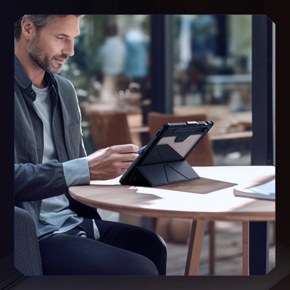 Hurtownia GSM - Etui Nillkin Bumper Leather Case Pro Samsung Galaxy Tab S9 FE+ Plus černé - NLK1549 - {ean13} - Hurt