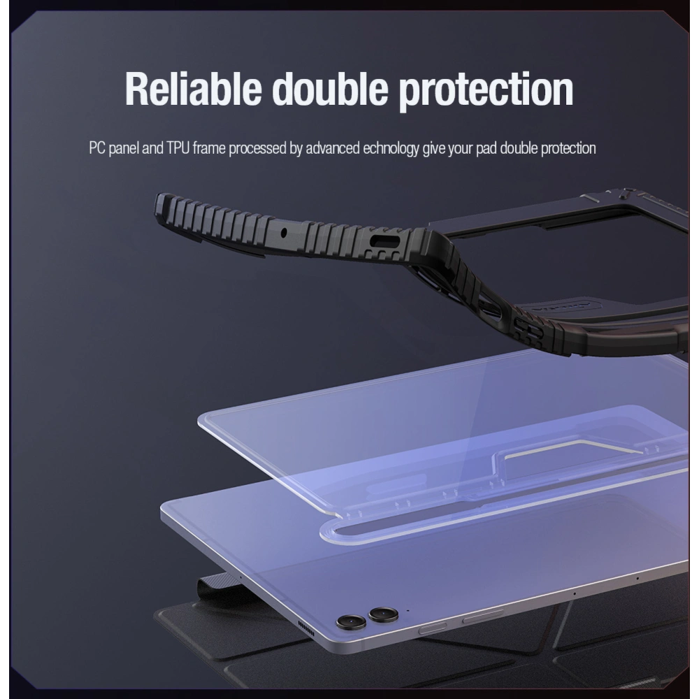 Hurtownia GSM - Etui Nillkin Bumper Leather Case Pro Samsung Galaxy Tab S9 FE+ Plus černé - NLK1549 - {ean13} - Hurt
