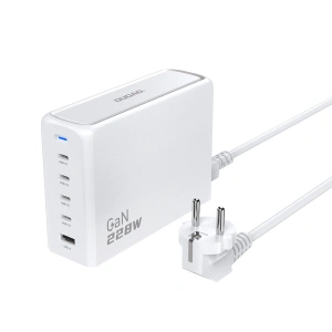 Hurtownia GSM - Síťová nabíječka Dudao A228EU GaN 1xUSB-A, 4xUSB-C PD 228W bílá - DDA349 - {ean13} - Hurt